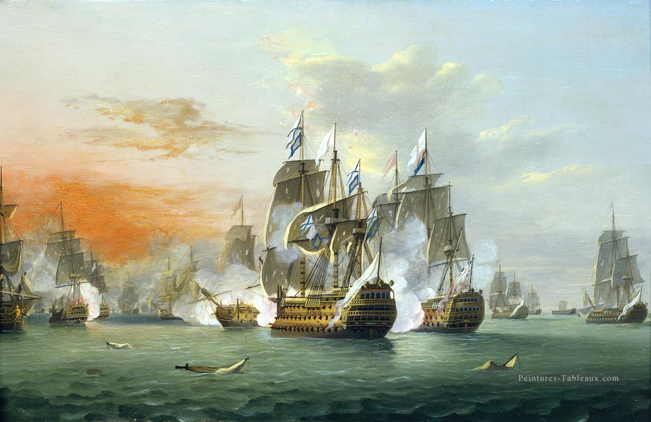 Thomas Luny La Bataille des Saints Batailles navales Peintures à l'huile